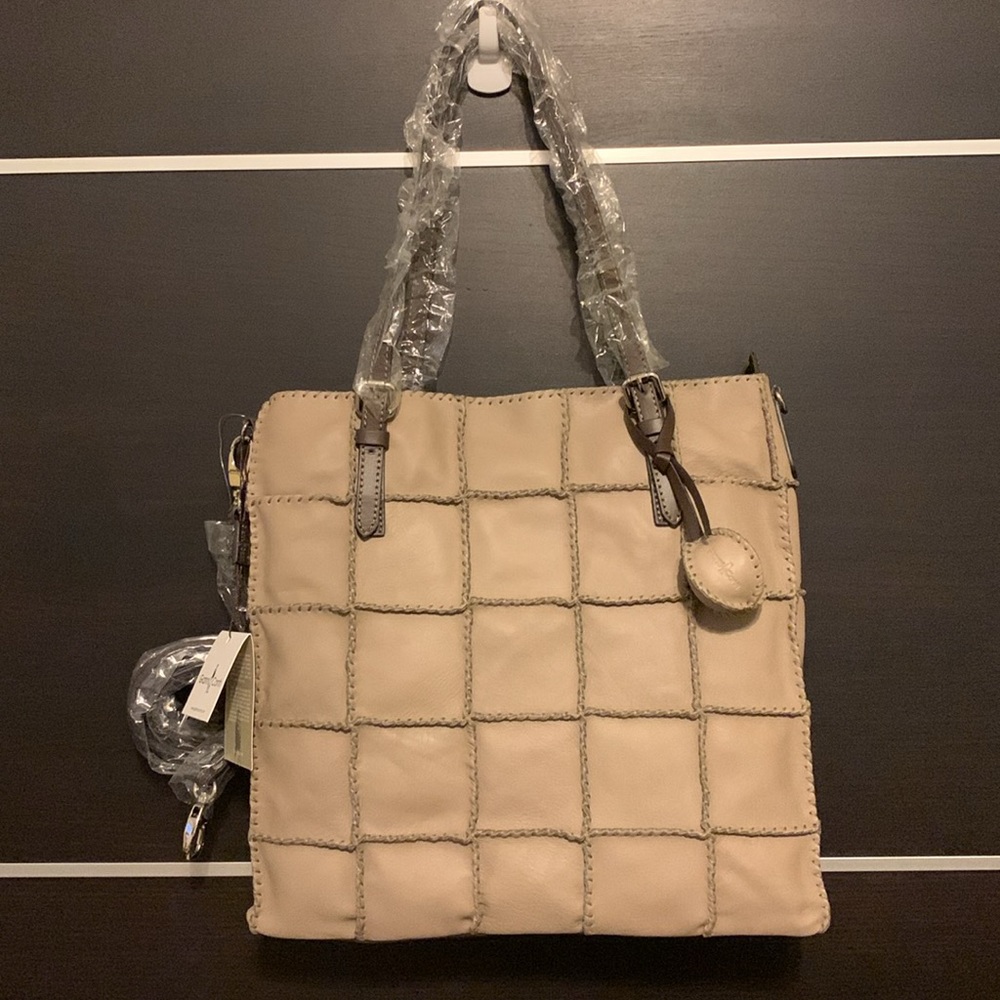 Gianni Conti Italian Leather Patchwork Tote - Picture 5 of 16
